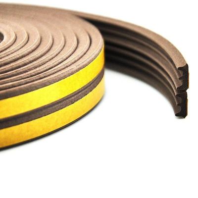 Portas e janelas auto-aderente EPDM borracha de borracha esponja de vedação em cores com altura de pilha de 3-25 mm e largura de 3-50 mm