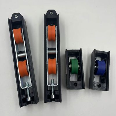 Cores Branco/Outro Rolante de porta de deslizamento duplo de trabalho pesado de aço inoxidável