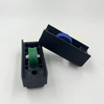Cores Branco/Outro Rolante de porta de deslizamento duplo de trabalho pesado de aço inoxidável