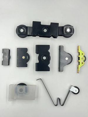 Acessórios de porta de alumínio sob medida Porta e janela de rolos deslizantes com quadro preto