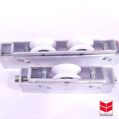 Acessórios de porta de alumínio porta deslizante e rolos de janela com quadro preto e liga de zinco