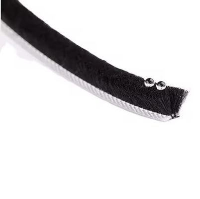 Modern Design Apartment Door Brush Weatherstripping Grey Silicon Wool Pile 7*6mm Tamanho Antidespol Seal de Janela Versátil